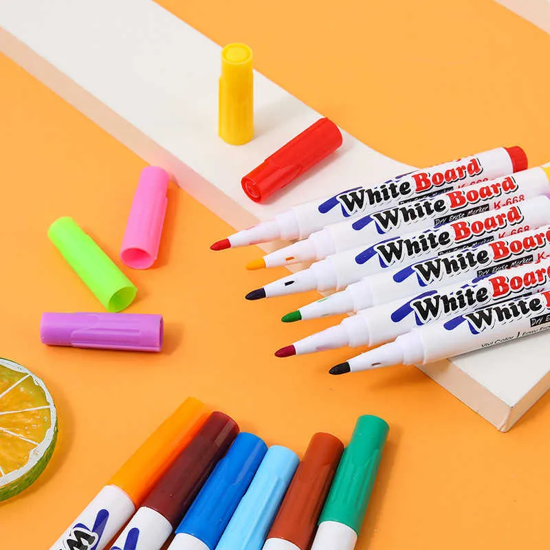 Bolígrafo Mágico De Pintura Al Agua, Rotuladores Flotantes De Agua De Garabatos, 8/12 Colores, Marcadores Mágicos De Pintura Al Agua Con Cuchara De Cerámica + Marcador De Pizarra Blanca Borrable Para Niños
