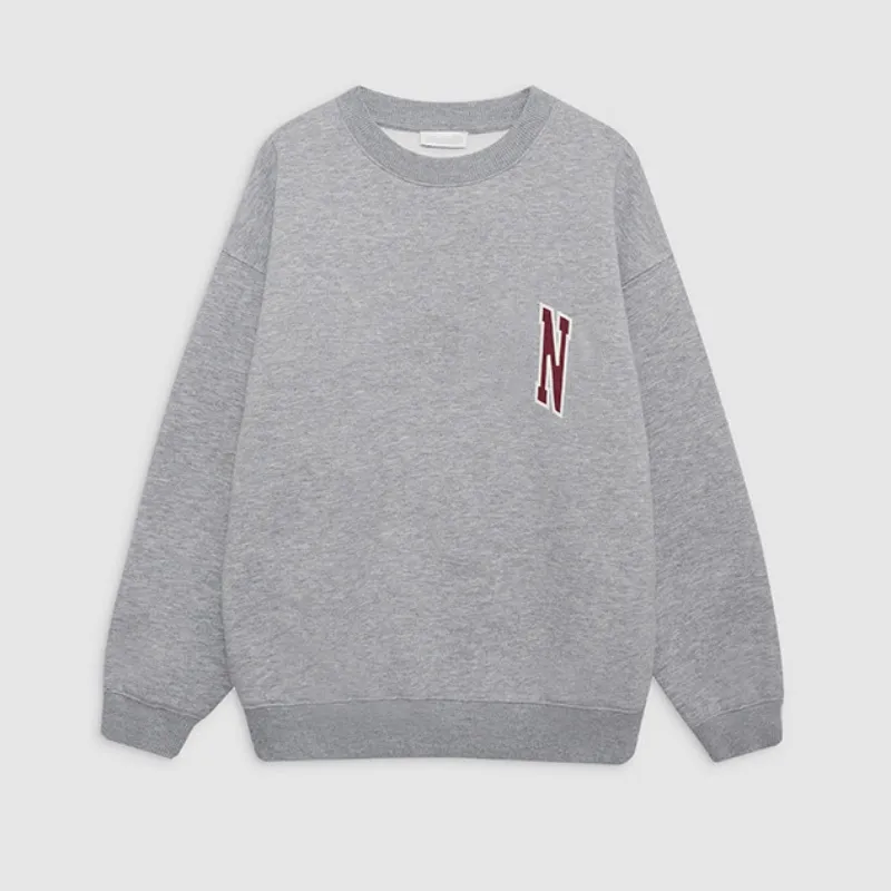 High Quality Women Sweatshirt Letter Printed Fleece Round Neck