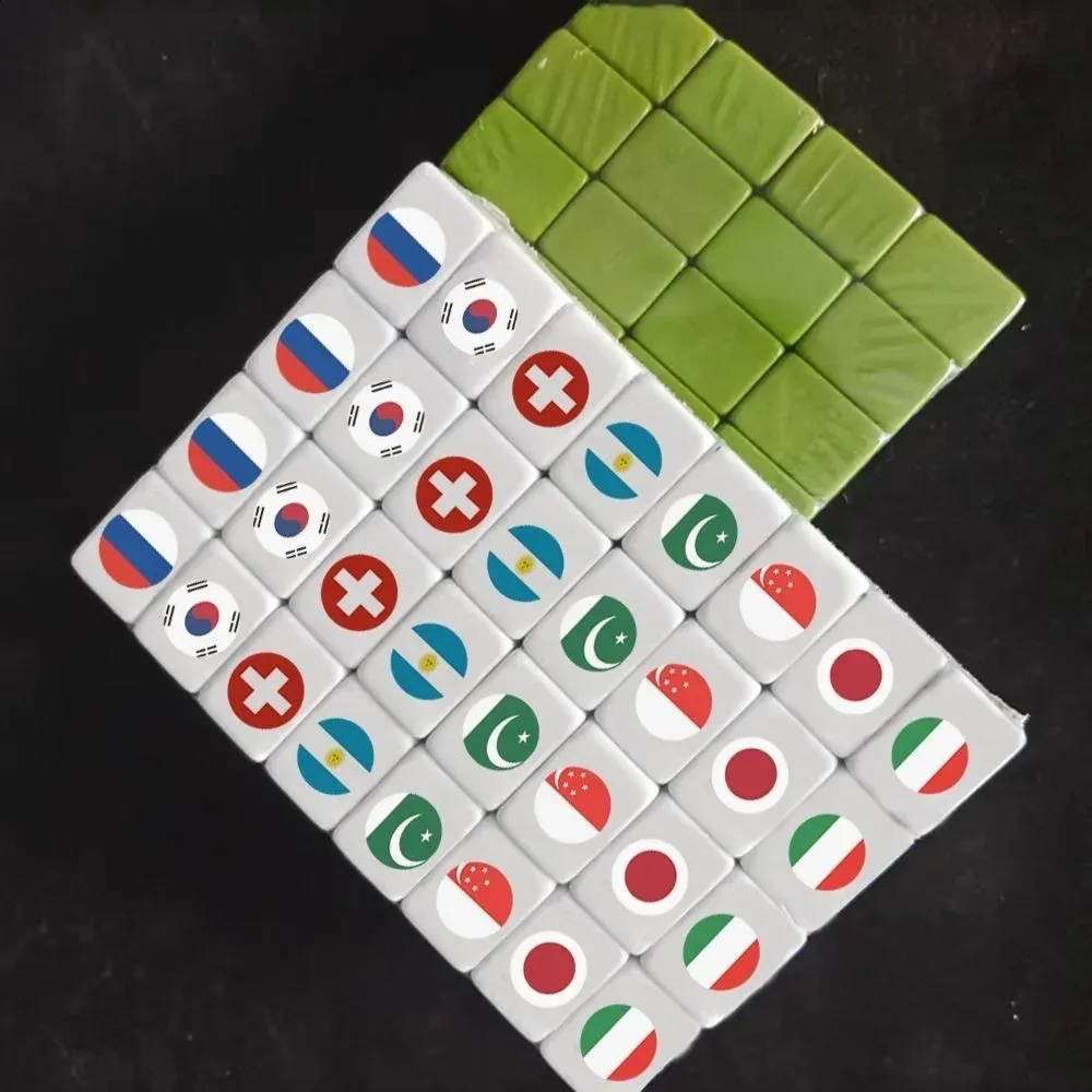 Set De 65 Fichas De Mahjong Mini – Juego Seaside Escape Con Bandera Nacional, Tamaño 24 Mm, Melamina, Ideal Para Viajes Y Familia