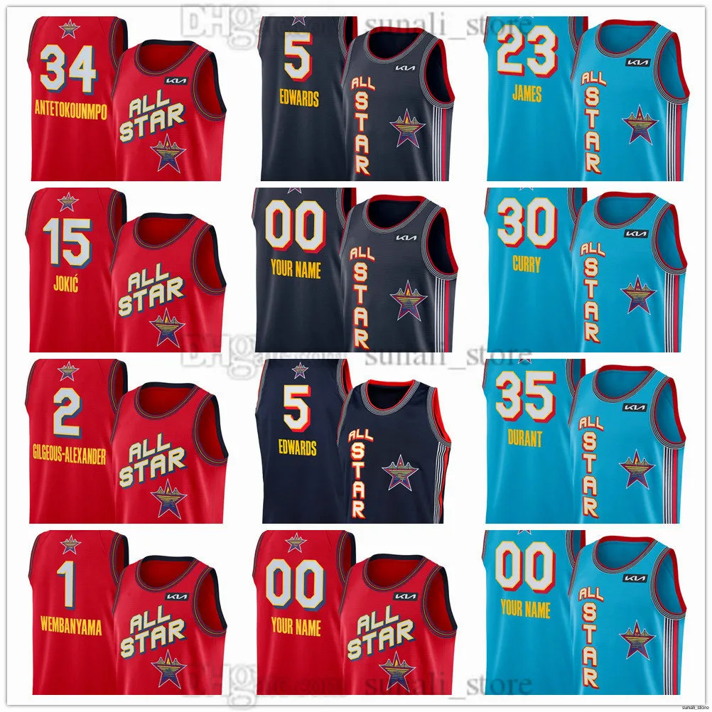 2024 All Star Basketball Jerseys LeBron, Giannis, Doncic, Jokic
