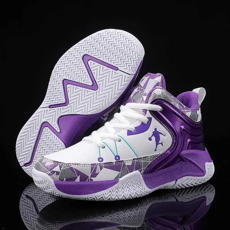 purple basketball shoes youth
