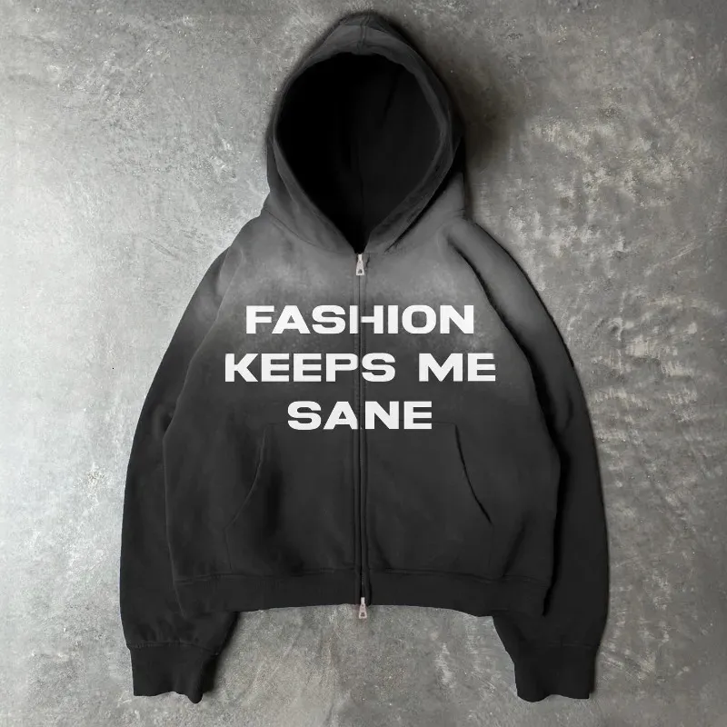 Men's Vintage Asymmetrical Hoodie Jacket – Retro Punk Gothic Zip Up Long Trench Coat Plus Size