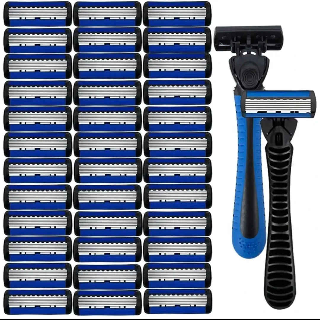 Men's 6 Layer Stainless Steel Water Washed Recyclable Razors Classic ...