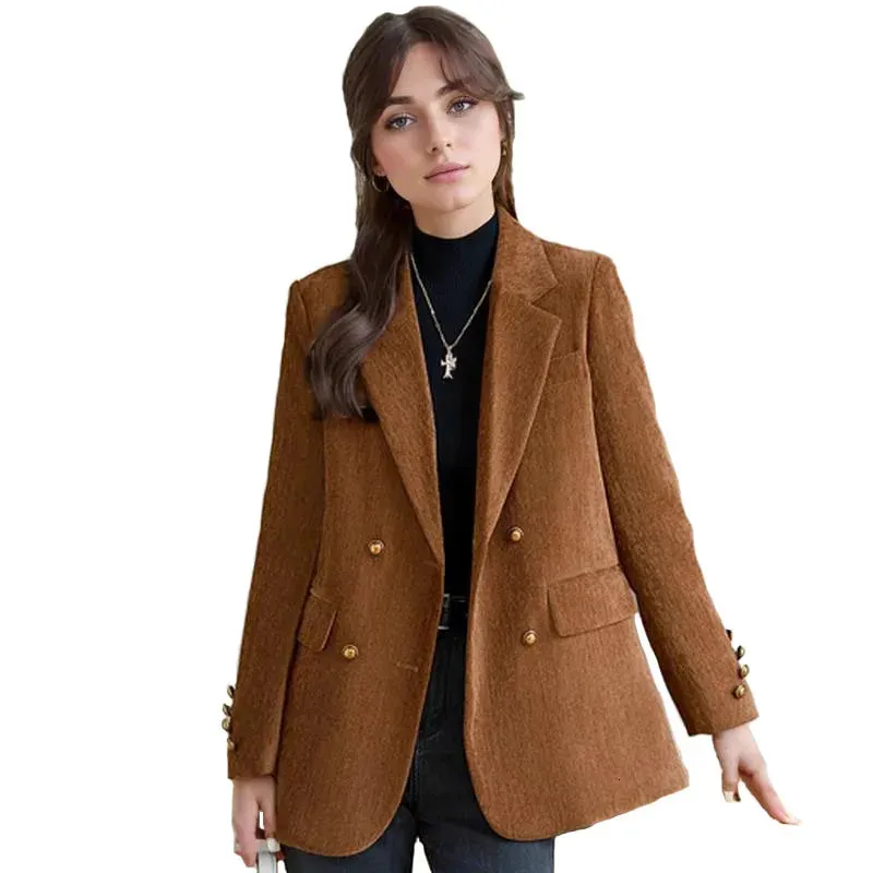 Save Big on Bulk Ladies' Blazer Coats Elegant Women's Blazer Jacket: Autumn  Winter Thick Outerwear With Turn Down Collar Vintage Style Ladies' Coat 
