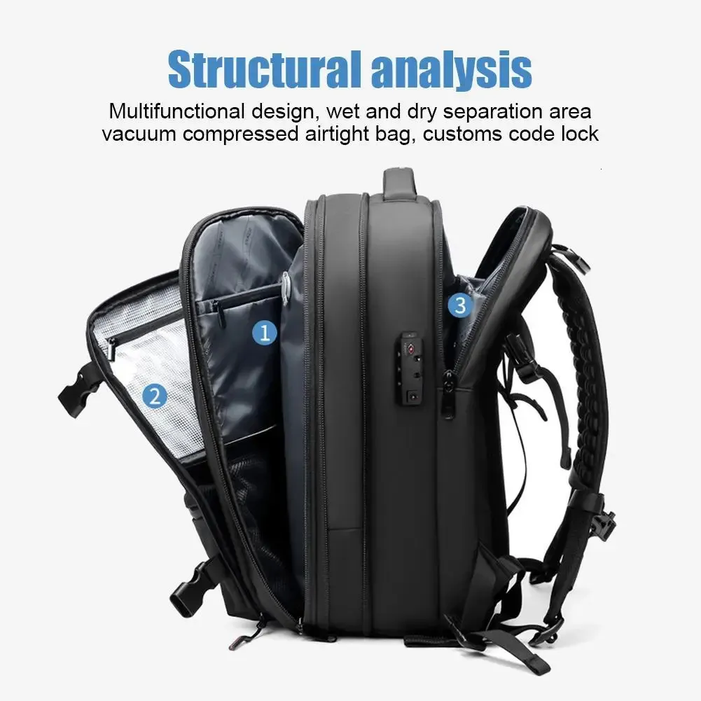 Travel Men 173 inch Laptop Backpack vacuum compression Business Large  Capacity school expand outdoor backpack 250207