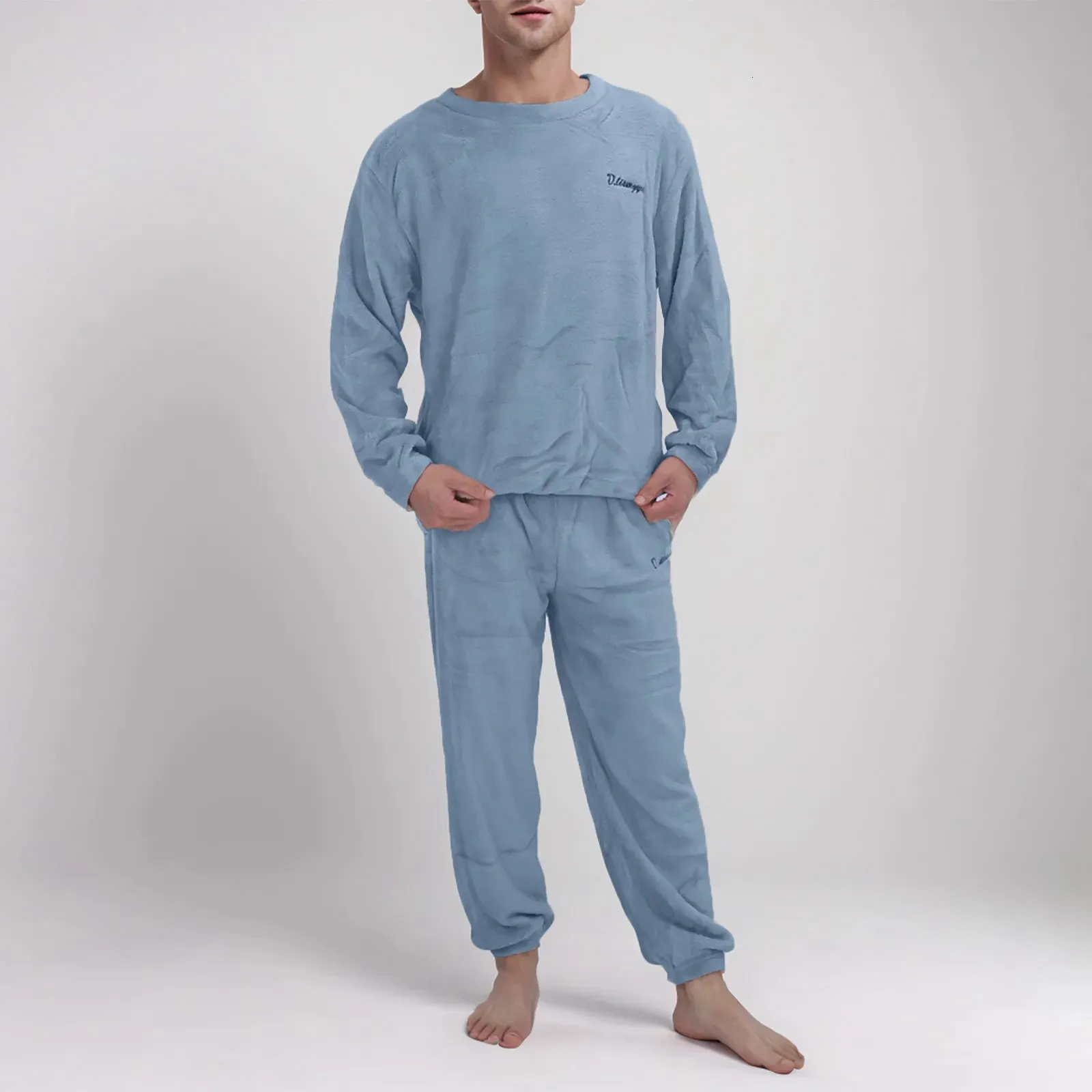 Hommes Pyjamas En Flanelle Ensemble Hiverny Vêtements De Maison