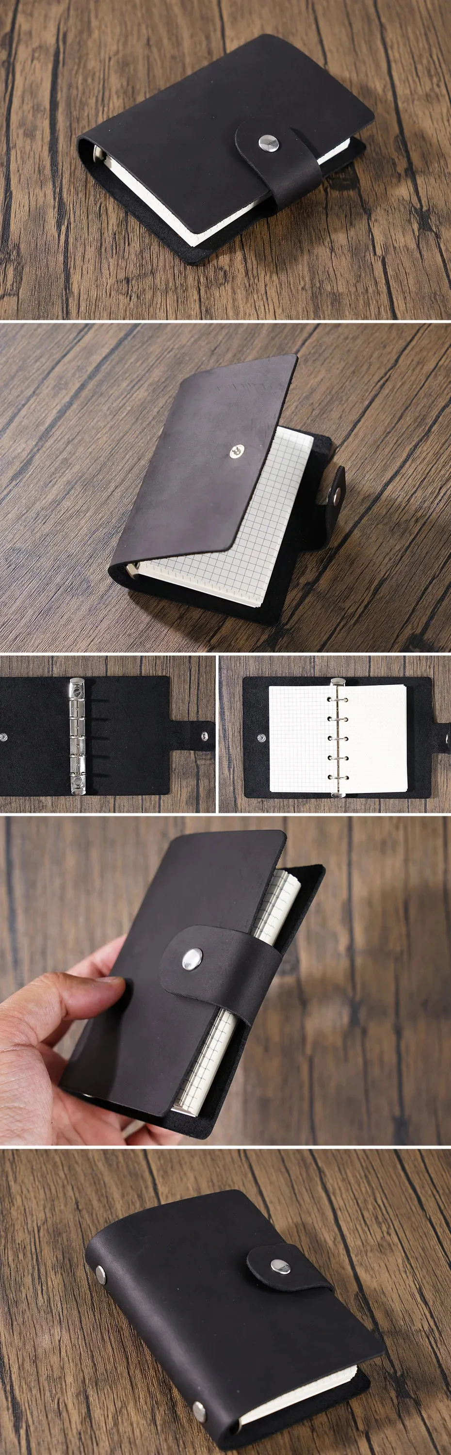 Mini Planner Notebook A8 Mini Cute Notebook Diary Agenda: Genuine Leather Travelers Journal ...