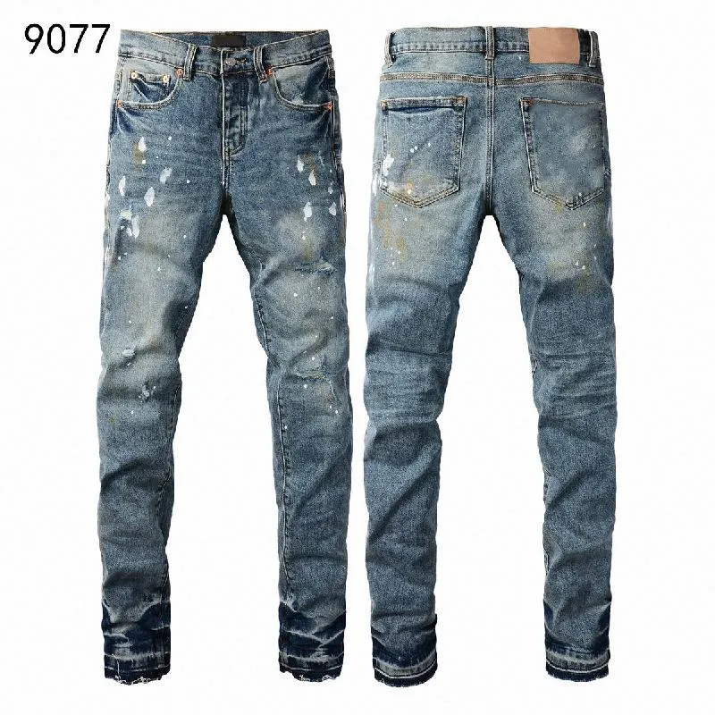 Designer Mens Jeans for mens denim pants Fashion womens trends Distressed Black Ripped Biker Slim Fit Motorcycle sweatpants