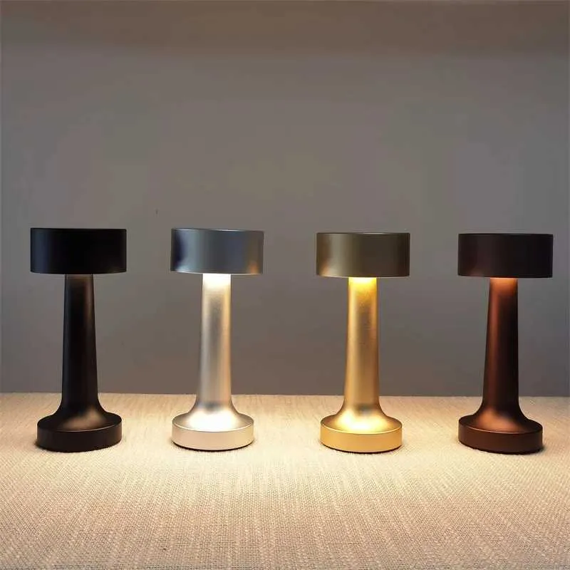 Cordless Rechargeable LED Table Lamp – Candle Shape, Dimmable 3 Levels, Aluminum Alloy, USB-C