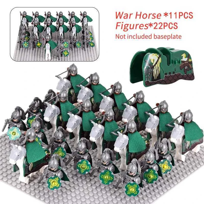 Medieval Rohan Knights Soldiers Guard Army Brick Block Army DIY Toys ...
