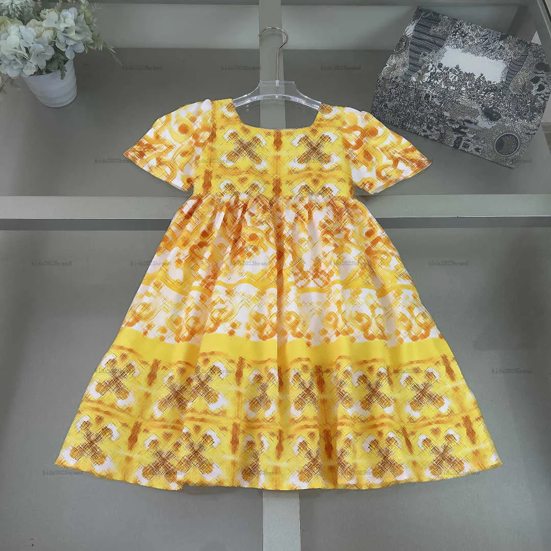 brand girl cotton print dress cotton print girl dress baby girls princess dresses kids dress childre