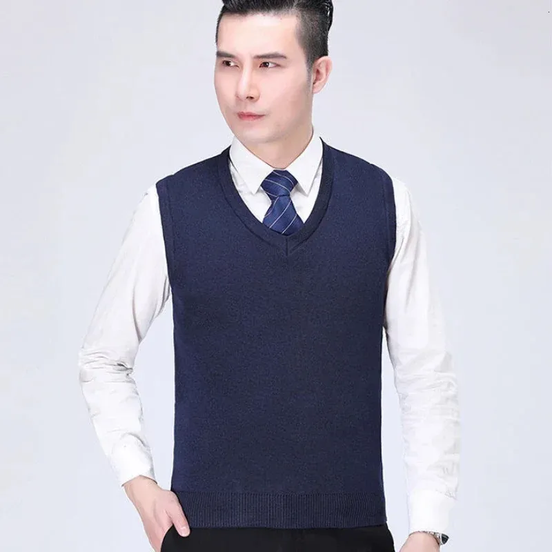 Vintage Chaleco Punto Rojo Hombre Sweaters De Punto De Negocios
