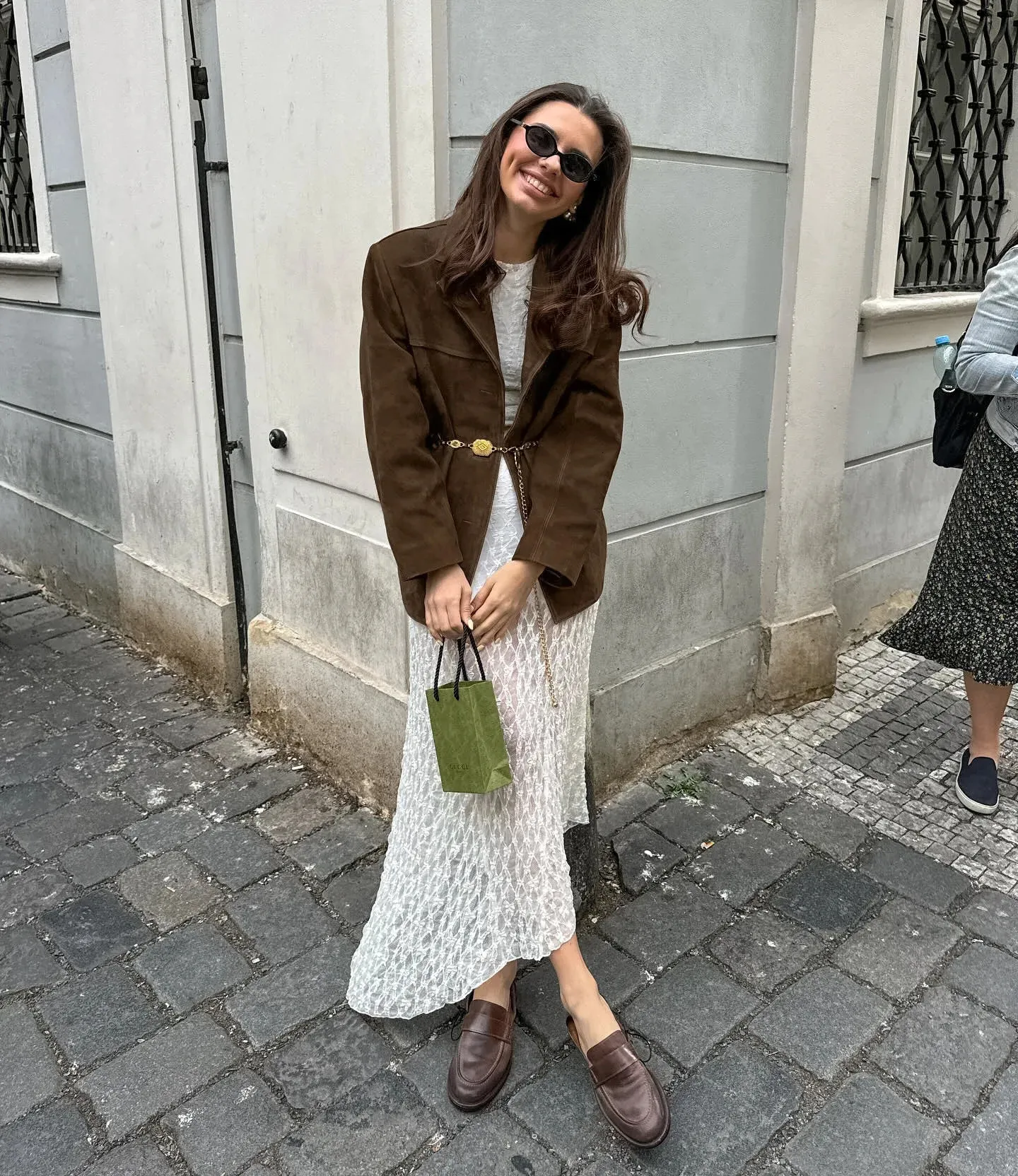 Veste Femme Imitation Daim Marron - Style Rétro, Coupe Oversize, Pour Automne/hiver, Look Y2K - 9