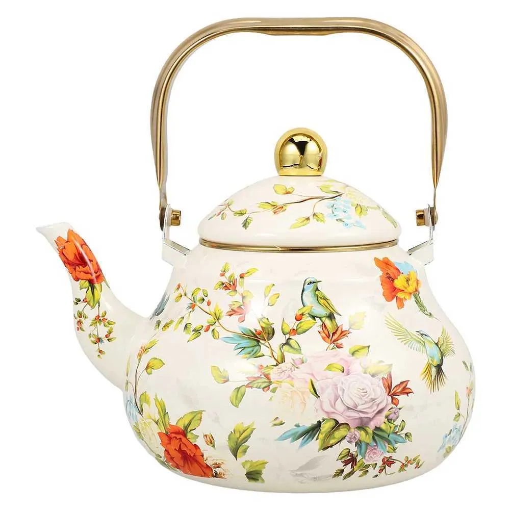 ANNIE BLAUWPOT TENCATE（アン　ブラウポット　テン　カーテ） Enamel Teapot Set With Cups And Saucers Vintage Style Stovetop