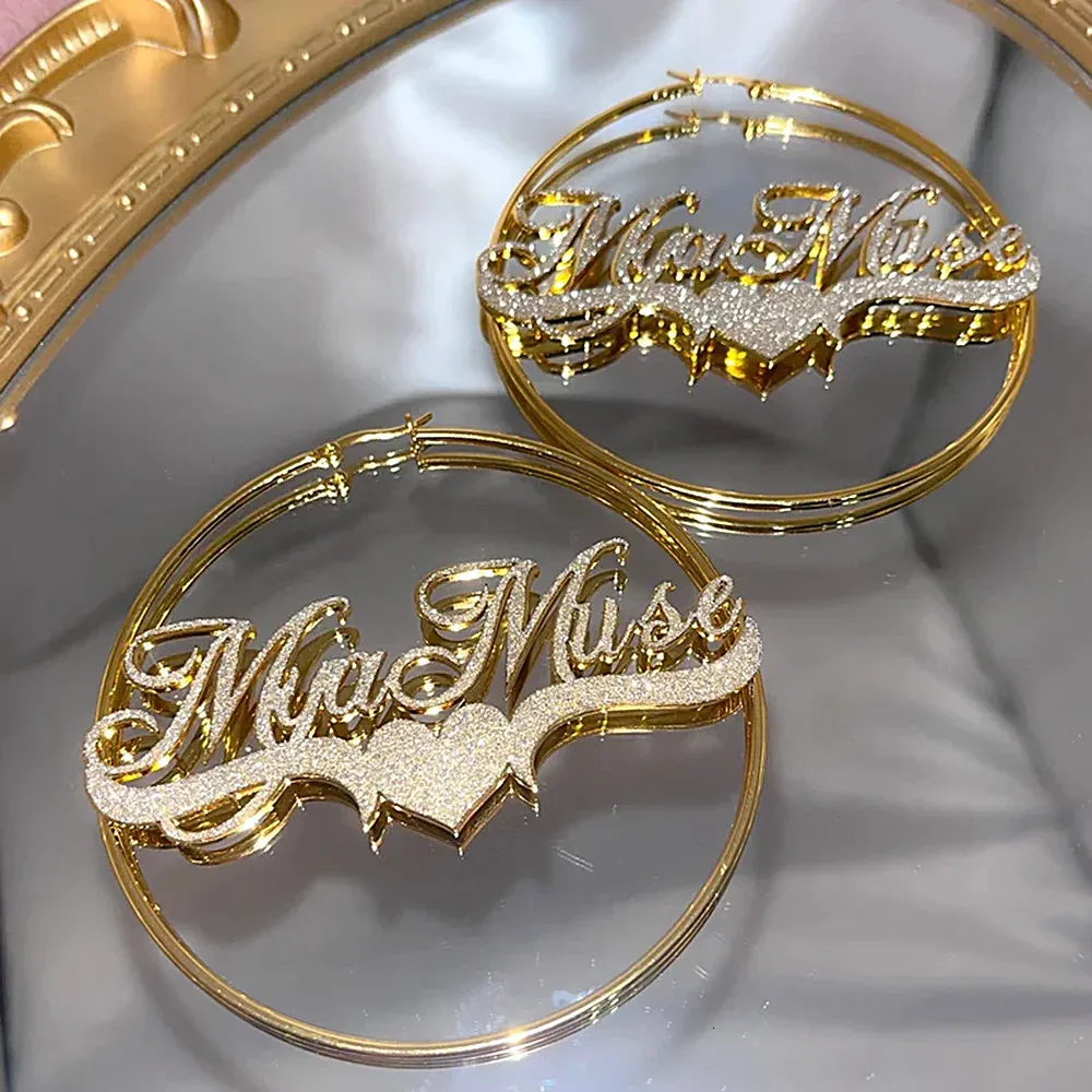 Save Big on Bulk Personalized Earrings With Name Custom Name Earrings  Frosted Round Stainless Steel Personalized Dangle Earrings Women Jewelry  For