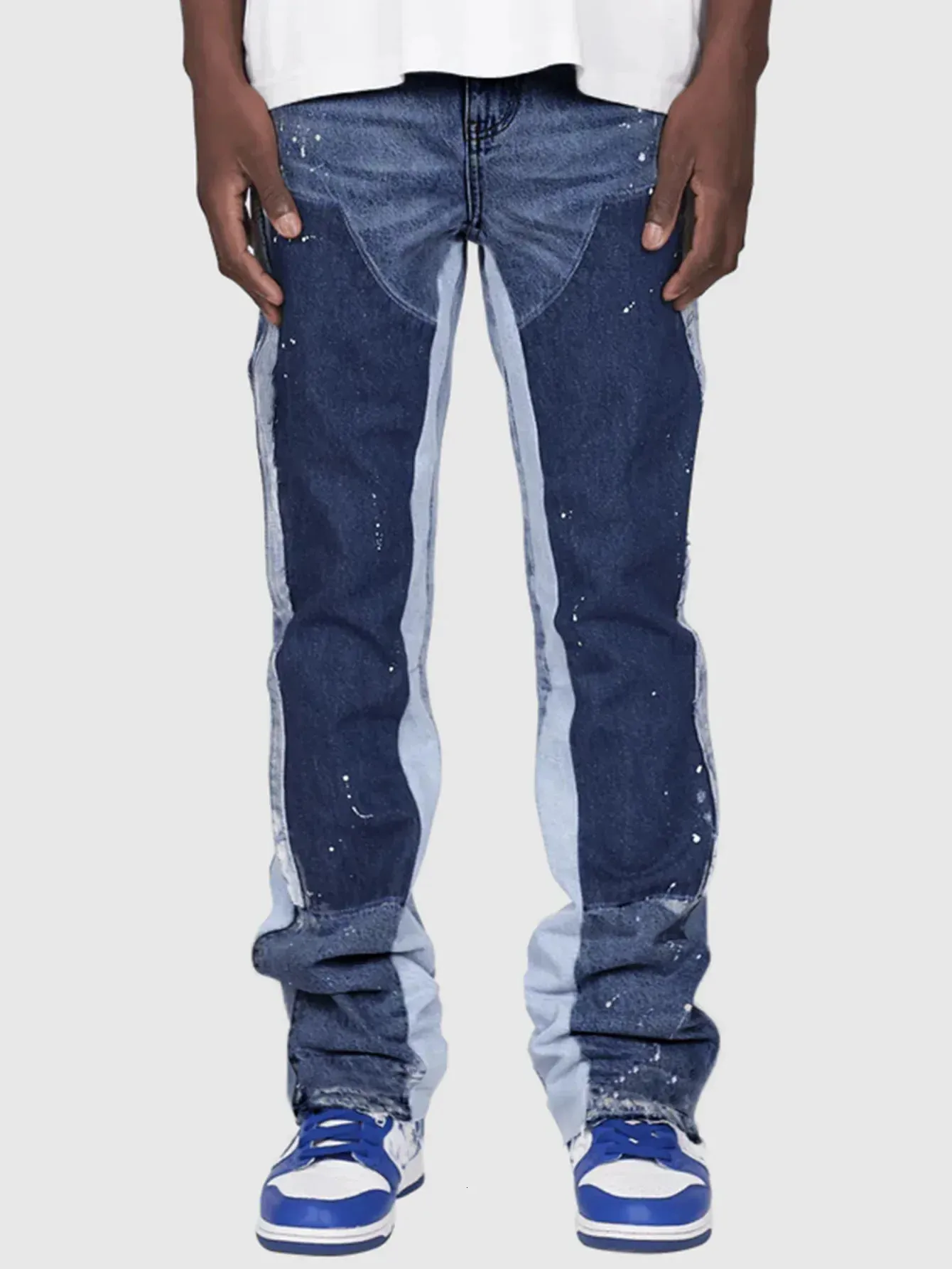 Herren Stacked Flared Jeans - Y2K Streetwear Loose Fit Denim Hose