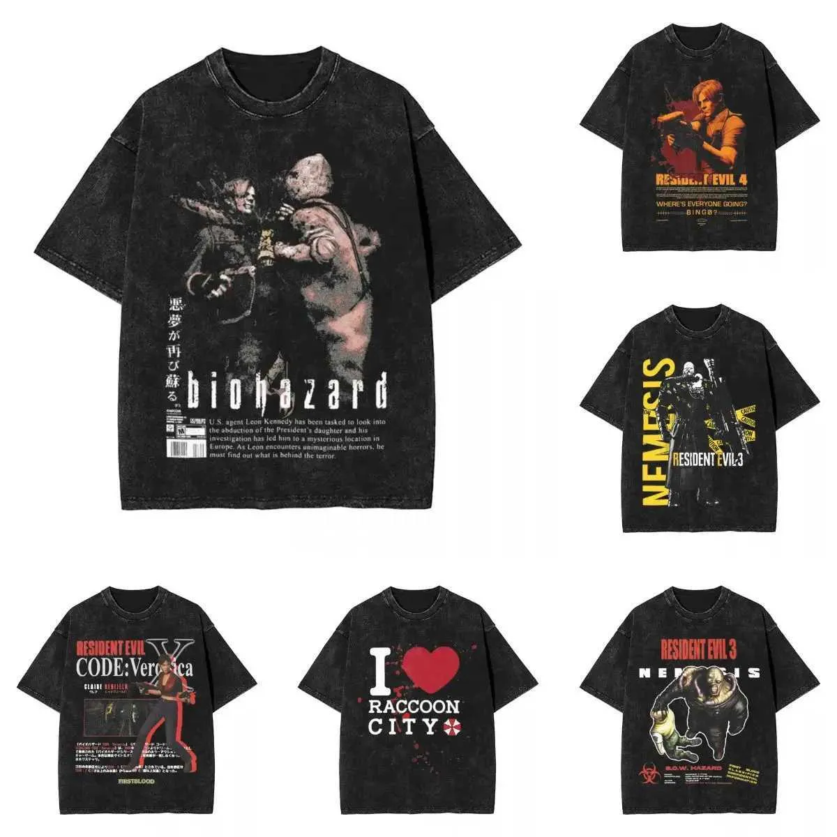 Wholesale Residential Evils 4 Graphic T Shirts 90s Retro Wash