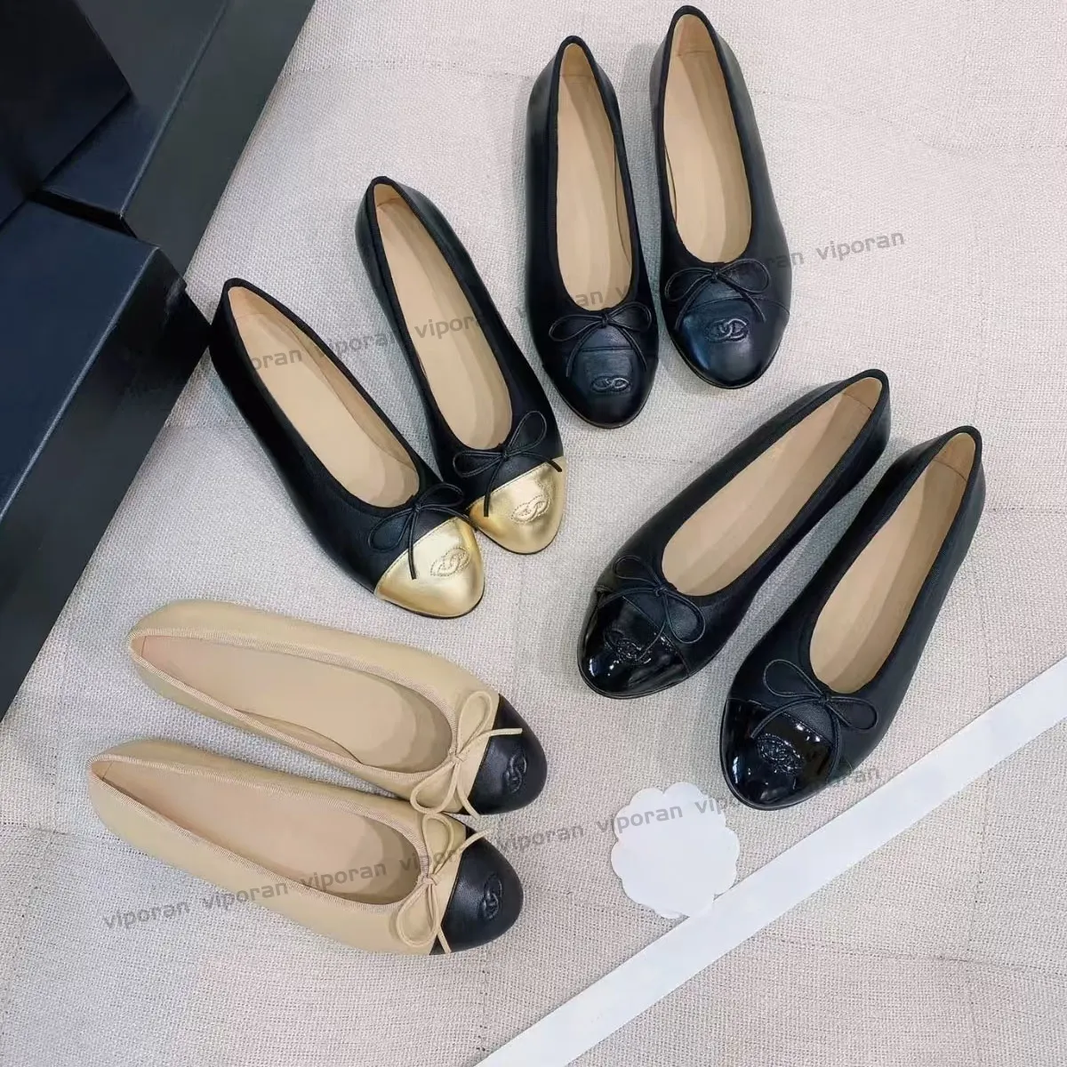 Designer Shoes Paris Brand Designer Black Ballet Flats Shoes Women