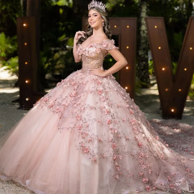 Light Blush Pink Quinceanera Dress, Off Shoulder... From Haiyan4419,  $428.94 | DHgate.Com