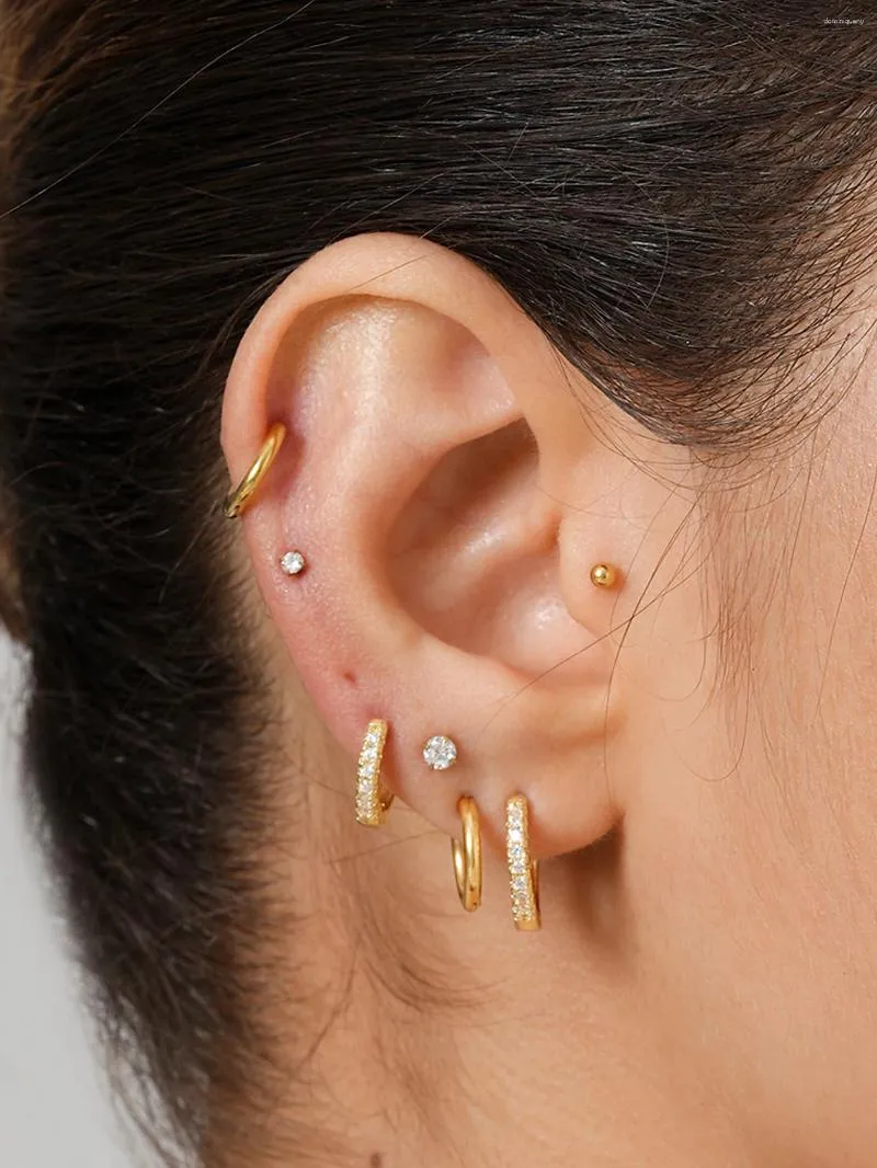 4 Pairs Dainty Gold Hoop Earrings For Women - Small Cartilage Hoops Set (6mm, 8mm, 10mm, 12mm)
