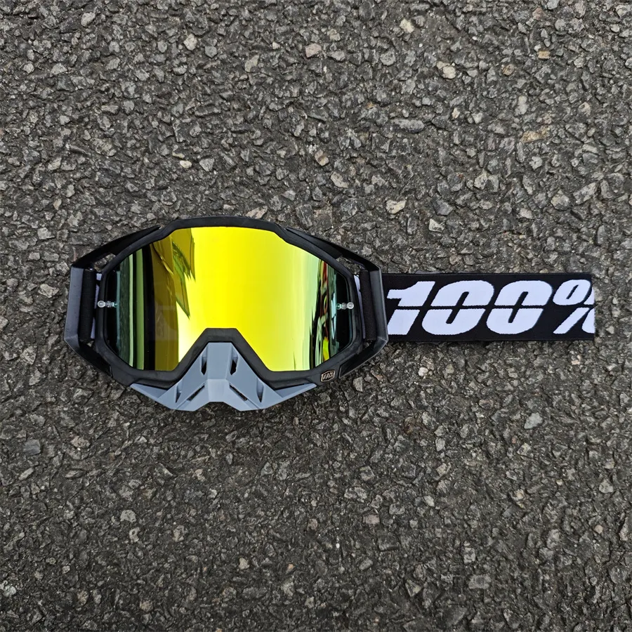 モトクロスゴーグルゴールド サイクリングMX ATVオートバイ