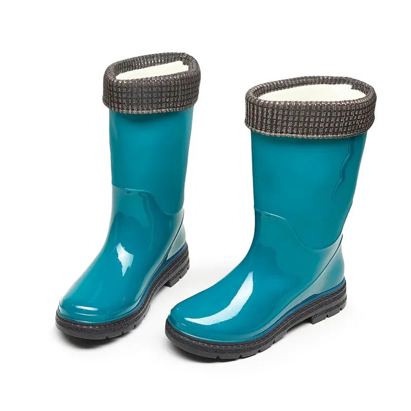 Dames regenlaarzen waterdicht met warme pluche voering_voghion.com