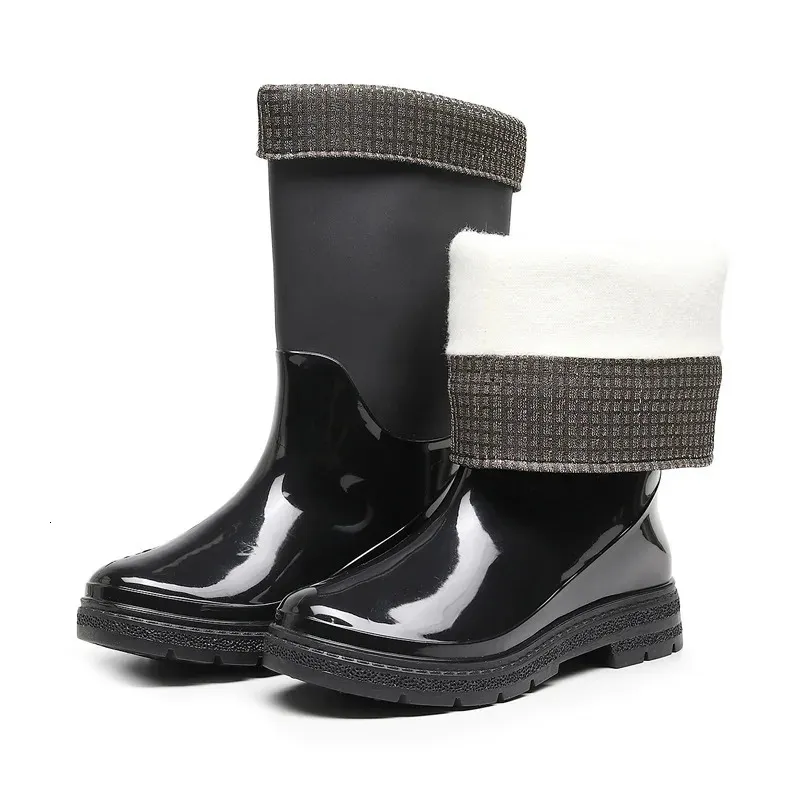 Dames regenlaarzen waterdicht met warme pluche voering_voghion.com
