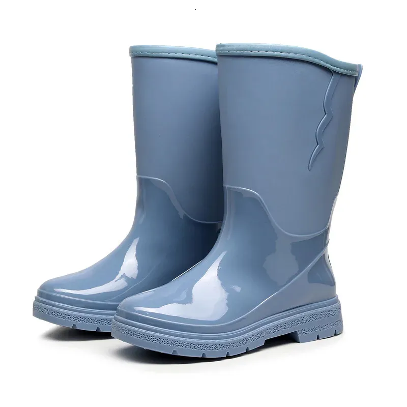 Damesregenlaarzen, modieus, casual, antislip, werkschoenen, waterdicht, halfhoge laarzen met uitneembare poten, warm en pluche. Vier_voghion.com
