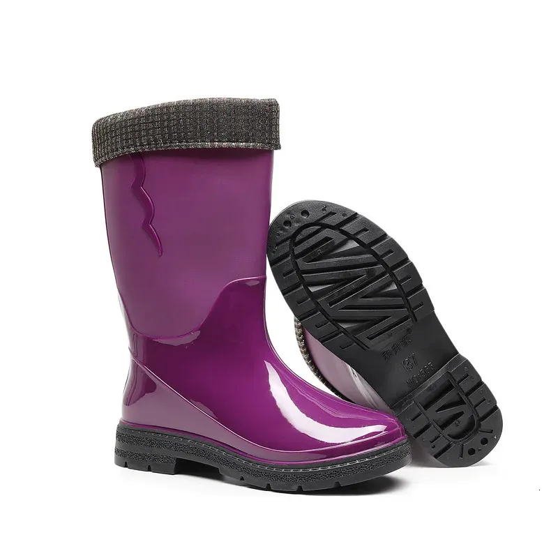 Dames regenlaarzen waterdicht met warme pluche voering_voghion.com