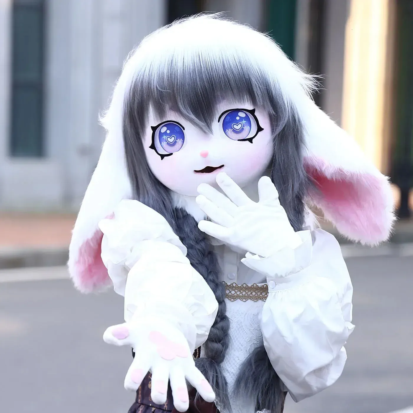 Kig Fursuit Animal Ear Headset, Black And Orange From Bai08