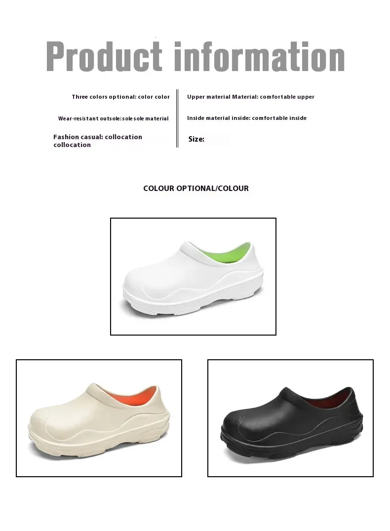 Chaussures de cuisine imperméables et antidérapantes_voghion.com