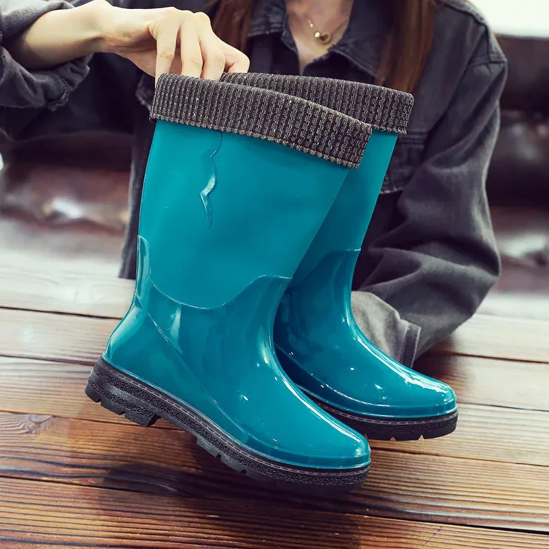 Dames regenlaarzen waterdicht met warme pluche voering_voghion.com