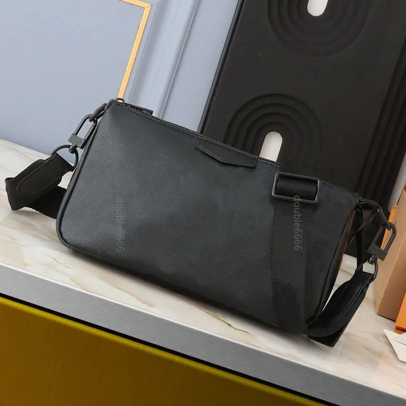 Man Bag Fashion Casual Black Embossing Designer Luxury Cross Body