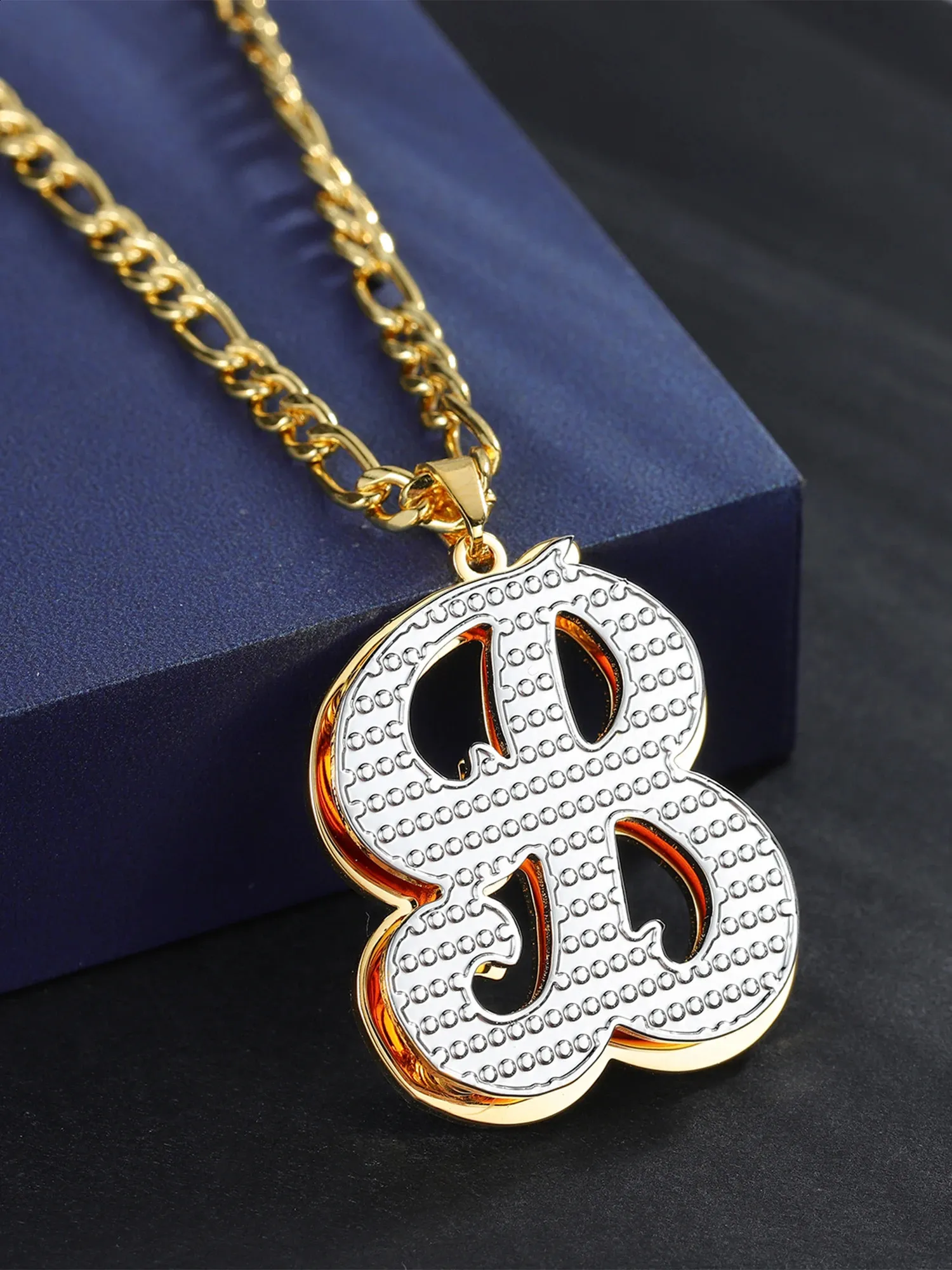 Qitian Personalized Double Gold Plated Initial Necklace, Customized ...