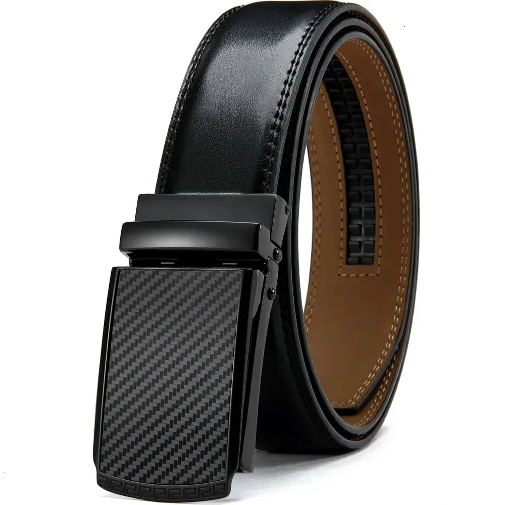 Ceinture à Cliquet Cuir Homme DOOPAI – Réglable Sans Trou, Boucle Métal Robuste – 115-150 Cm