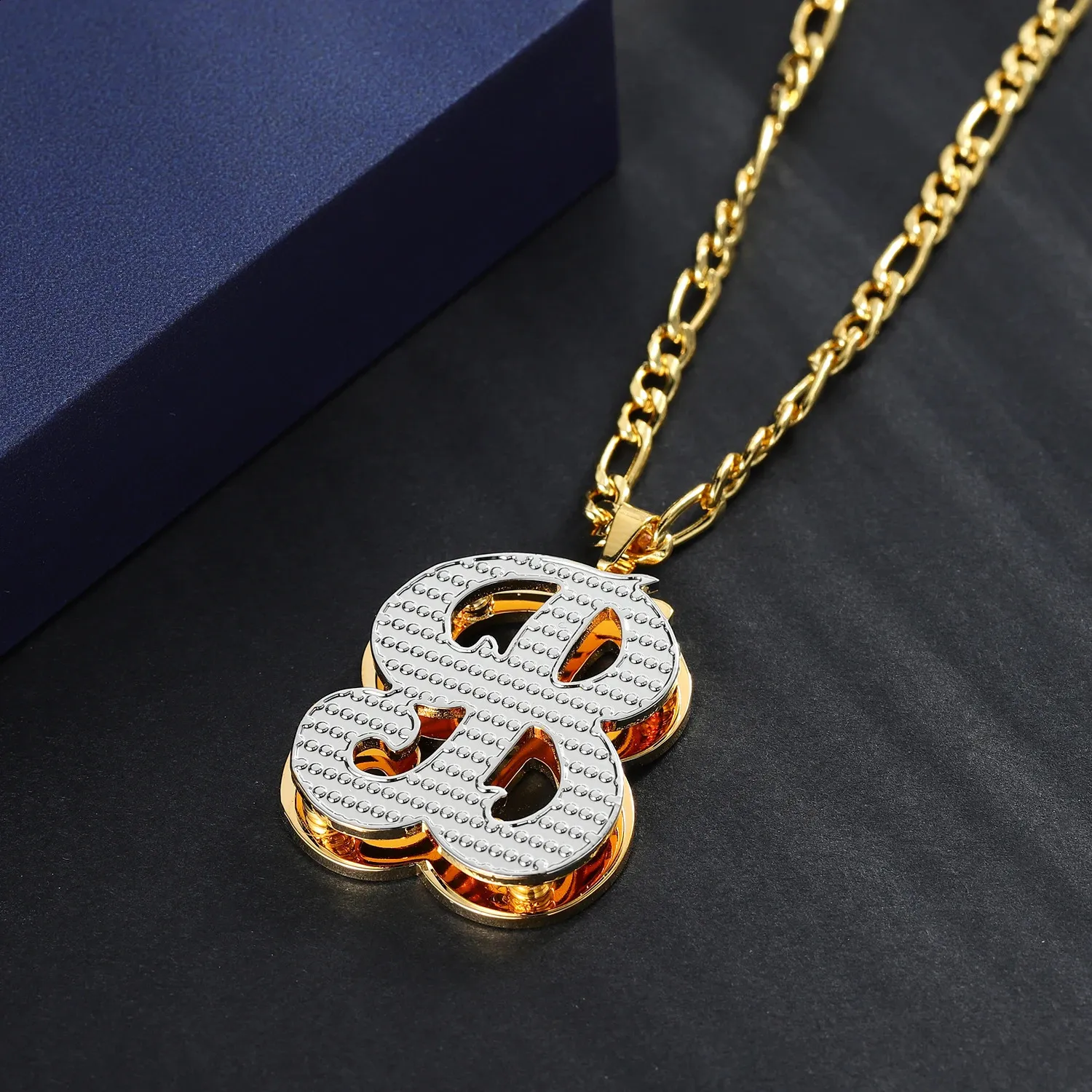 Qitian Personalized Double Gold Plated Initial Necklace, Customized ...
