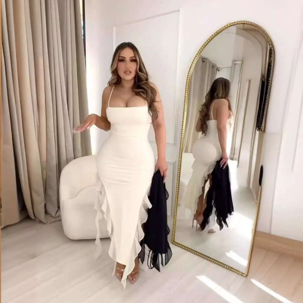 2025 New Casual Fashion Trend: Sexy Jellyfish Mesh White lace sleeveless dress for Women