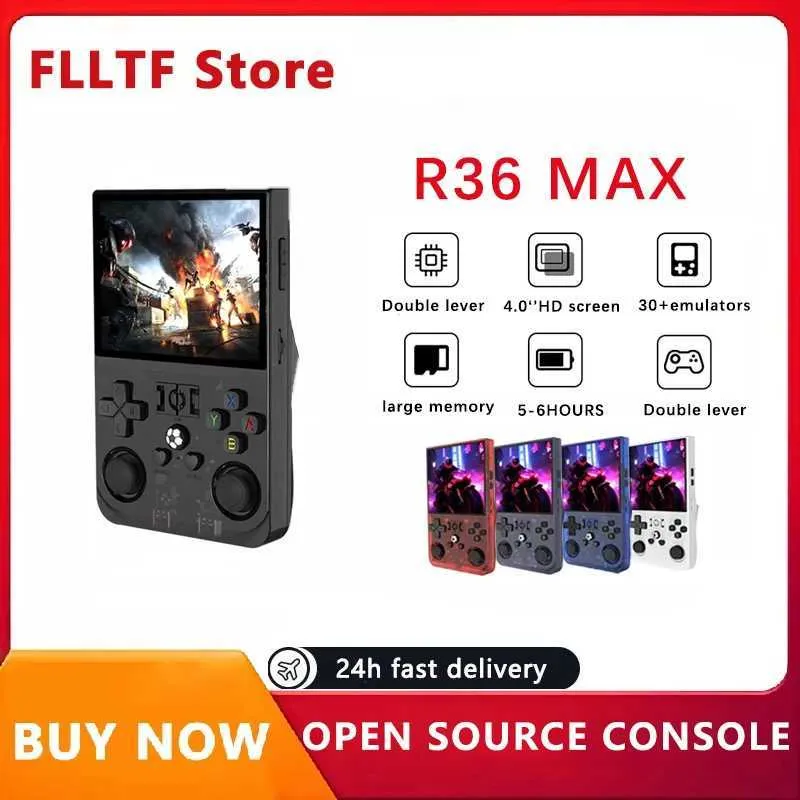 Console Rétro R36MAX – Écran IPS 4'', Linux, 128 Go, Batterie 4000 MAh, 10h D’autonomie