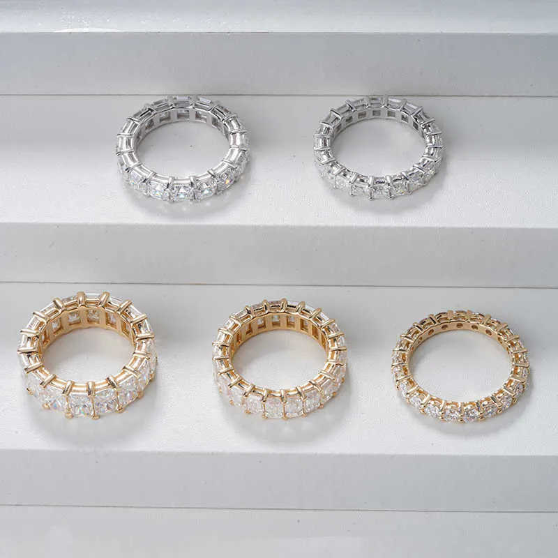 Starsgem Eternity Band 14K Solid Gold Fancy Moissanite Wedding Ring_voghion.com