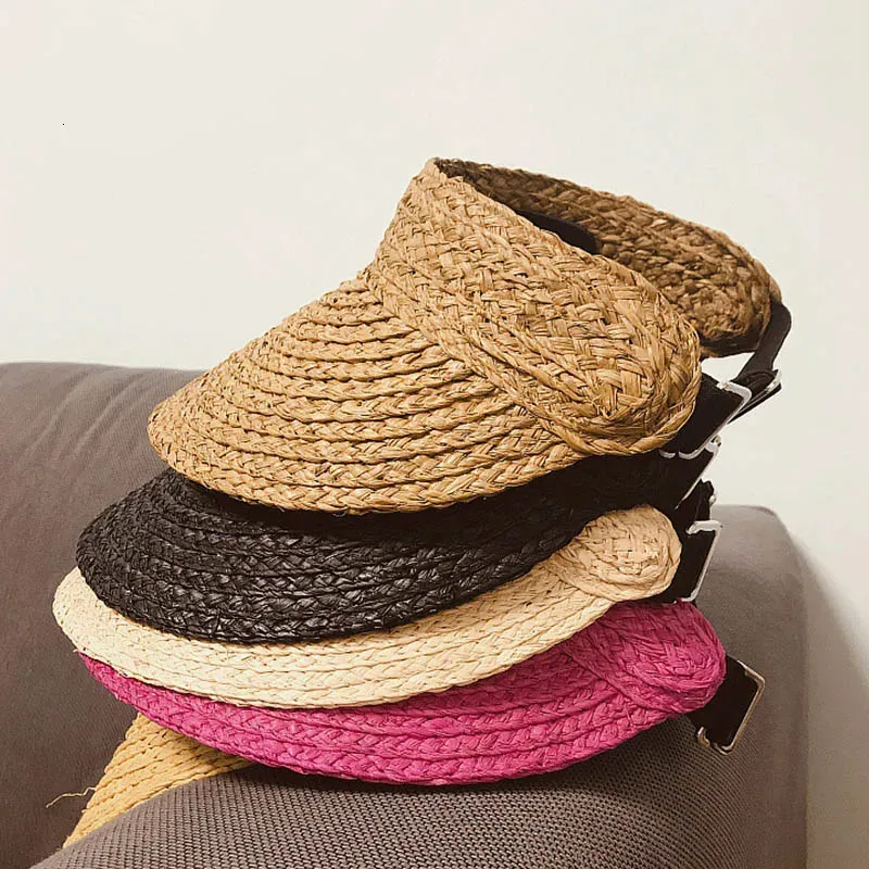 Fashion Wide Brim Raffia Sun Visor Hat For Women ... From  display picture 1