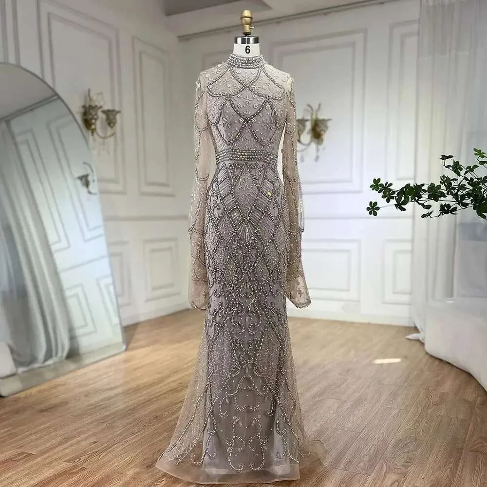 strapless open back dress Modest Muslim Sage Green Evening Dress with Cape Long Sleeves LA72413A –  SERENE HILL main image 0