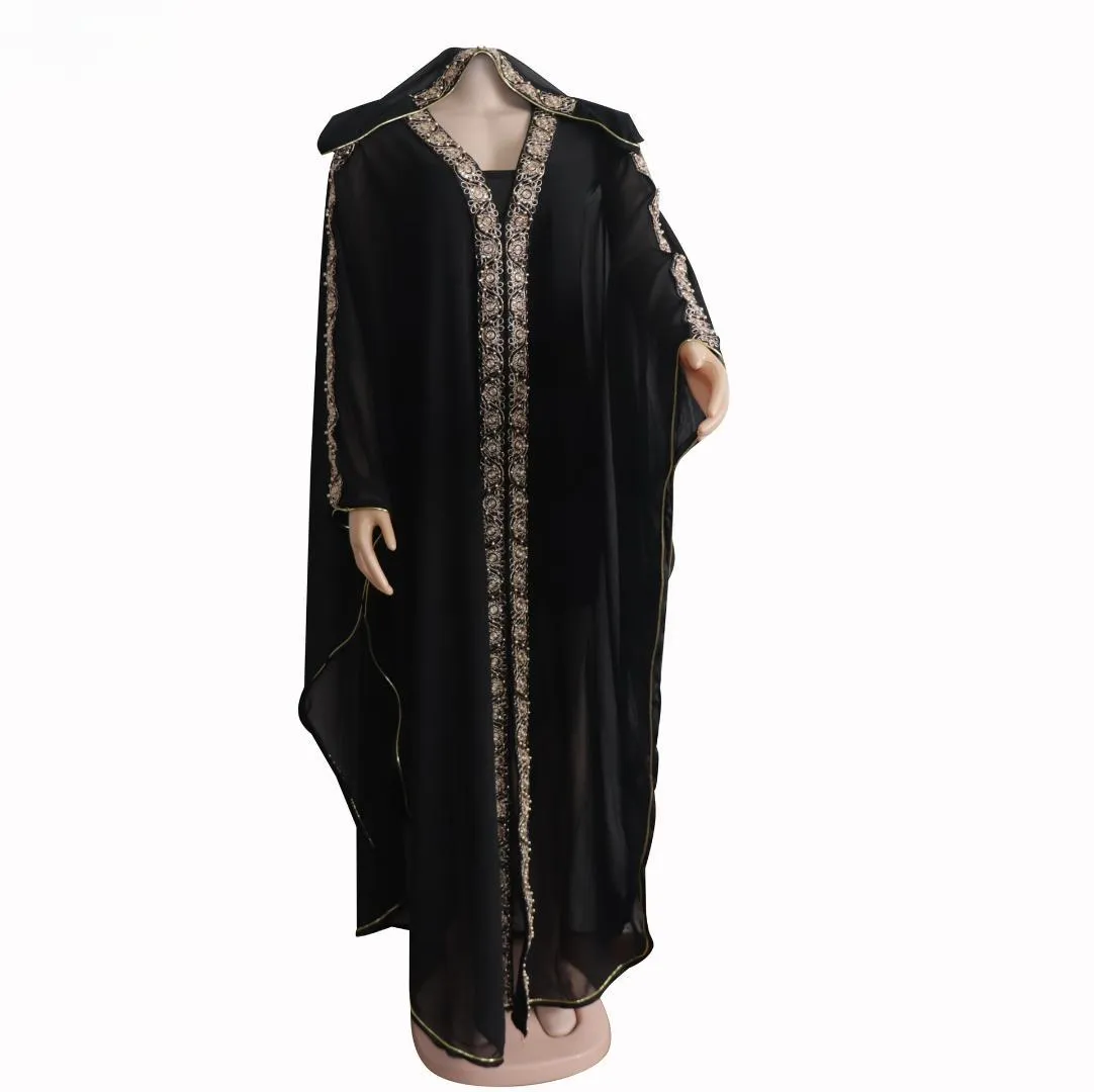 Women African Chiffon Hooded Long Dress Casual Split Robe Polyester Africa  Clothing Blue Red Black Green from Dhgate Ethnic Clothing - price 99.0