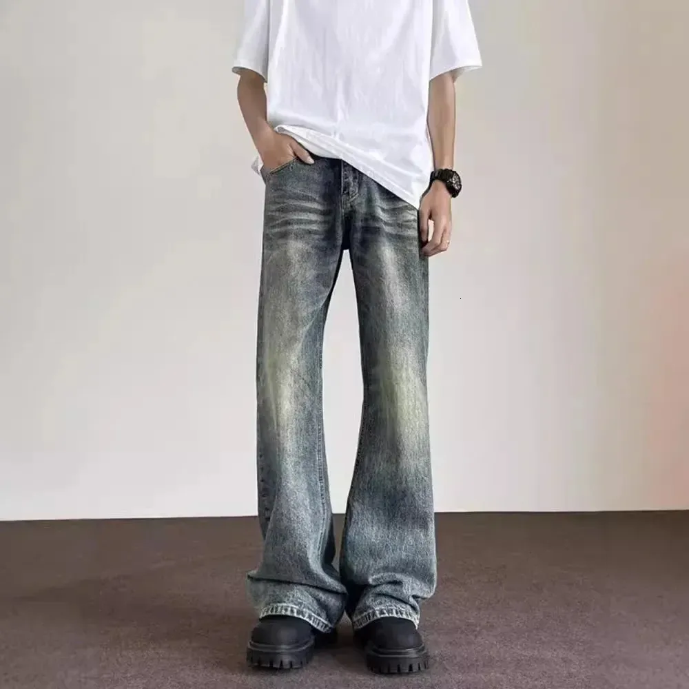 Y2K Baggy Flared Jeans Men's 90s Vintage Bell Bottom Denim Pants Loose Fit  Grunge Skater Jeans Retro Style!