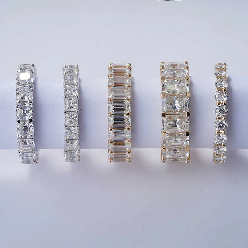 Starsgem Eternity Band 14K Solid Gold Fancy Moissanite Wedding Ring_voghion.com