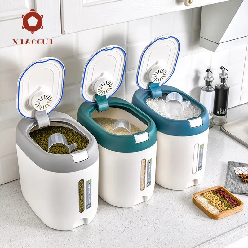 XIAOGUI 5KG/10KG Rice Dispenser Kitchen Organizer and Storage Container ...