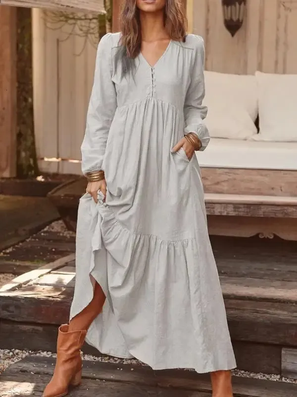 long sleeve beach dress maxi Boho Red Lace Maxi Dress Red / XL main image 1