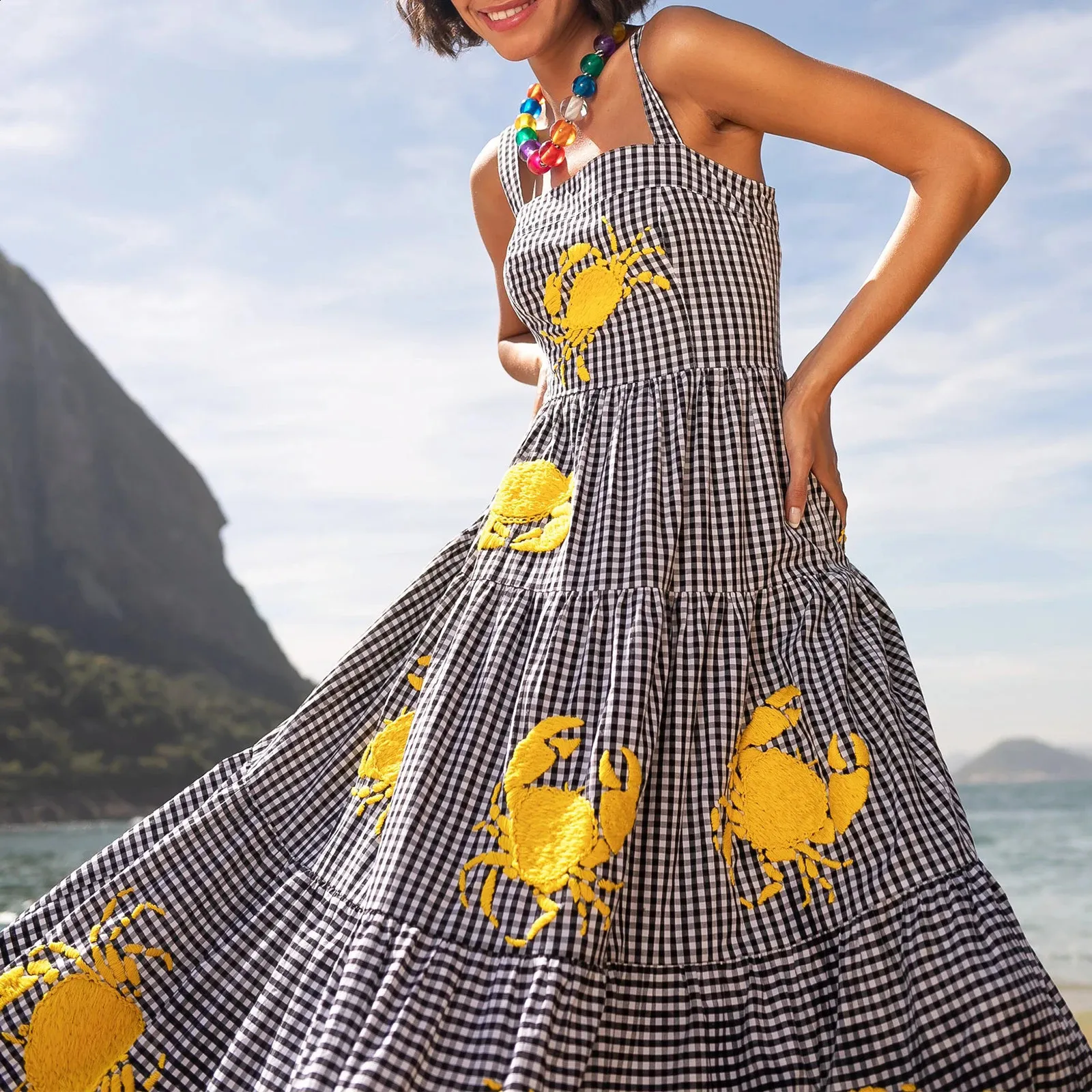 dress for guest at beach wedding PRETTYGARDEN Women's Fall Wedding Guest Dresses Boho Floral Long Sleev main image 0