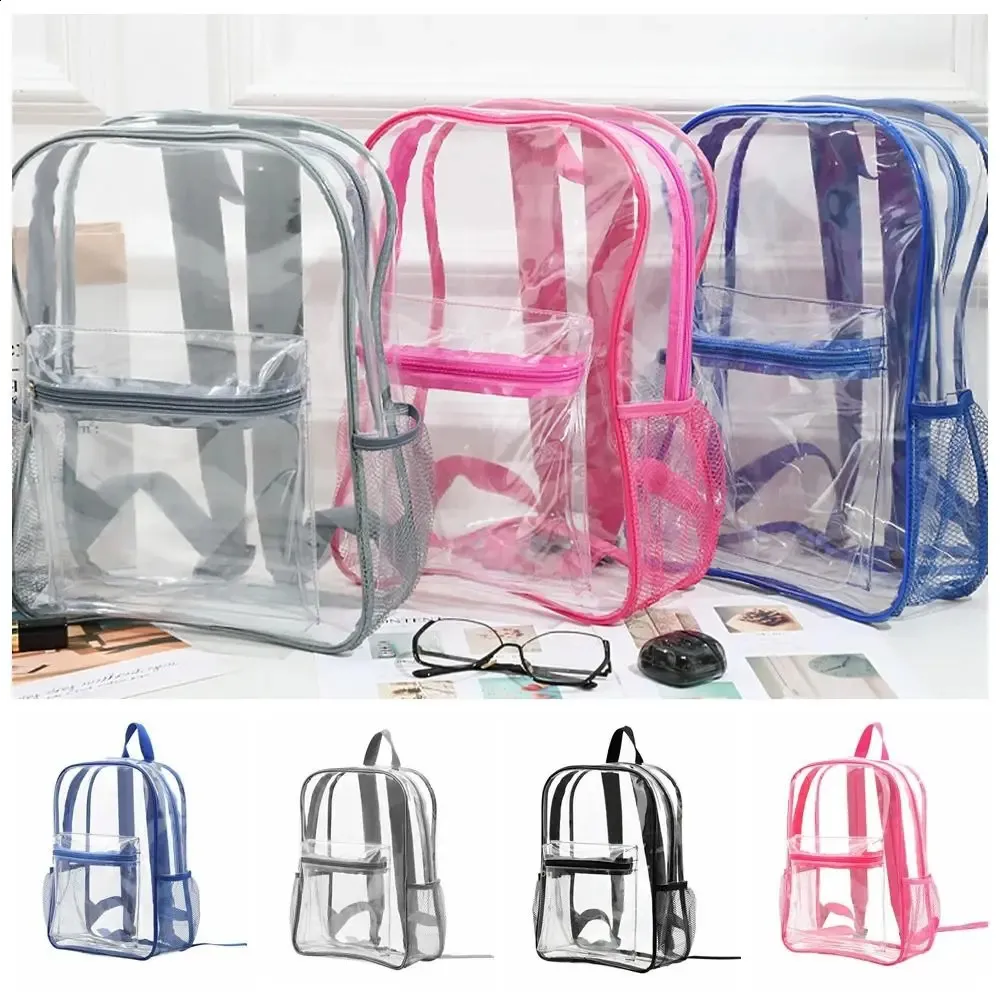 Backpack Visible Large Capacity Waterproof PVC travel backpack for...