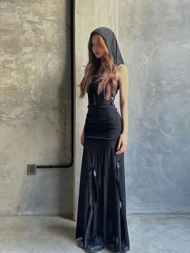 knee length dresses for ladies Hooded Mesh Dress – Kalimera main image 1