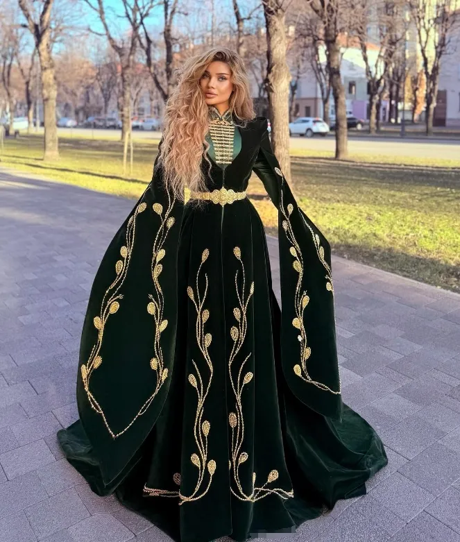 arabian dinner dress Caucasian Green Evening - Muslim Formal Caftan with Middle Eastern Flair Material:Spandex Organic Cotton Lofty Terry bucket:Silver Sage Product ID 8888 Product Nights